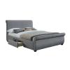 Lancaster grey velvet fabric bed - view 2