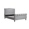 Colorado grey velvet fabric bed - view 2