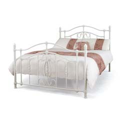 Nice king size white gloss bed frame.