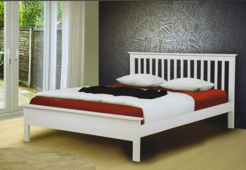 Low white double discount bed frame