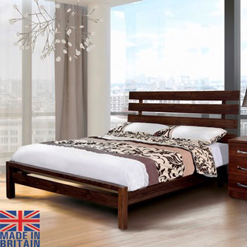 Pisa wooden pine bed frame low foot end