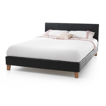 Tivoli Black 4ft6 double faux leather bed.