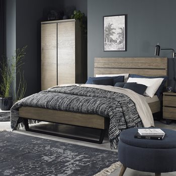 Tivoli weathered oak low foot double bed frame 