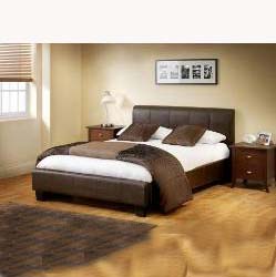 Vienna single Faux leather bed frame by Julian Bowen.