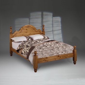 Windsor pine bed frame with a low foot end