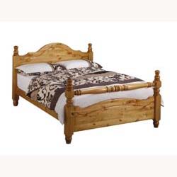 York rail end double 4ft 6 pine bed frame.